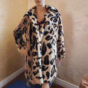 NWT Jessica Simpson Serpa leopard print coat